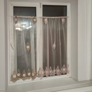 Комплект фіранок 180х110см на стулку вікон  Lumelle Damask 2шт  рожевий та коричневий (12_4ф)