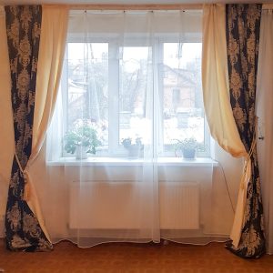 Комплект штор і тюль Lumelle Damask карниз 250см шоколадний з бежевим (11_3ш)