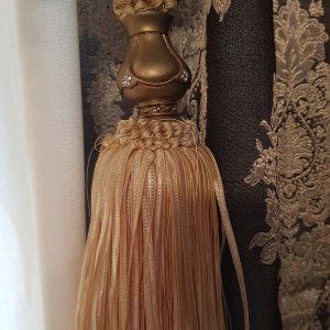 Комплект штор і тюль Lumelle Damask карниз 250см шоколадний з бежевим (11_3ш)