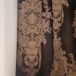 Комплект штор і тюль Lumelle Damask карниз 250см шоколадний з бежевим (11_3ш)