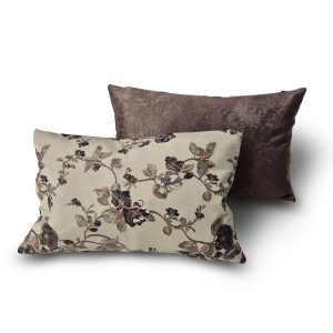 Комплект декоративних подушок Lumelle Flowers 50х30см 2шт  бежеві з коричневим  (п_0894)
