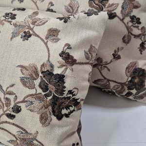 Комплект декоративних подушок Lumelle Flowers 50х30см 2шт  бежеві з коричневим  (п_0894)