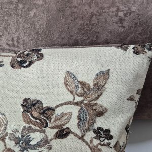 Комплект декоративних подушок Lumelle Flowers 50х30см 2шт  бежеві з коричневим  (п_0894)