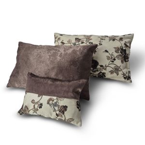 Комплект декоративних подушок Lumelle Flowers 50х30см 2шт, 30х21см 1шт  бежеві з коричневим  (п_0894)