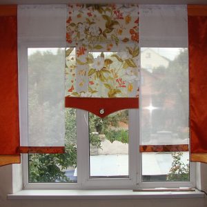 Комплект панельних фіранок Lumelle Flowers 5шт карниз 240см помаранчевий з теракотовим (23_7п)