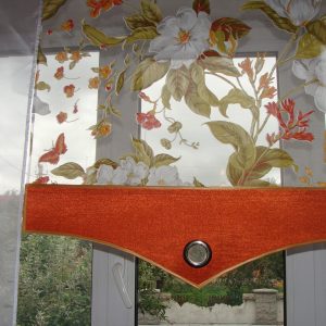 Комплект панельних фіранок Lumelle Flowers 5шт карниз 240см помаранчевий з теракотовим (23_7п)