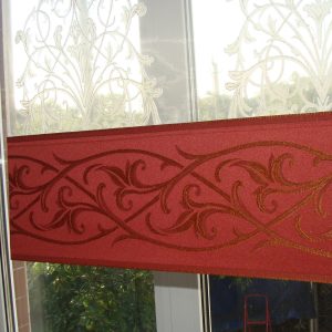 Комплект панельних фіранок Lumelle Damask 7шт карниз 250см теракотовий із золотистим (24_7п)
