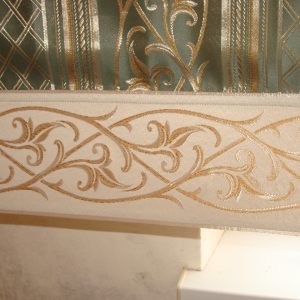 Комплект панельних фіранок Lumelle Damask 5шт карниз 245см зелений з молочним (24_8п)