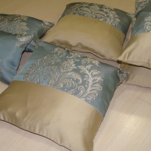 Комплект декоративних подушок Lumelle Damask 35х20см 2шт 33х33см 4шт блакитні з пісочним (п_0531)