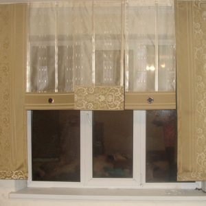 Комплект панельних фіранок Lumelle Дамаск 5шт карниз 230см оливковий з коричневим (25_7п)
