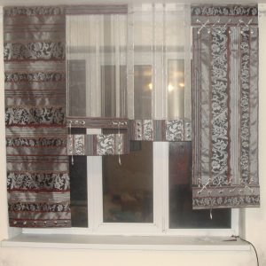 Комплект панельних фіранок Lumelle Рельєф 4шт карниз 180см сірий з чорним (26_2п)