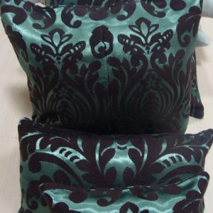 Комплект декоративних подушок Lumelle Damask 6шт бірюзові з чорним (п_0419)