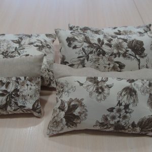 Комплект декоративних подушок Lumelle Rose  36х23см 3шт 30х30см 1шт 20х20см 1шт молочні з бежевим (п_0344)