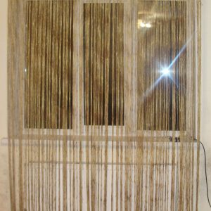 Нитки кисея Lumelle 180х280см бежево-золотисті з теракотовим (2нт)