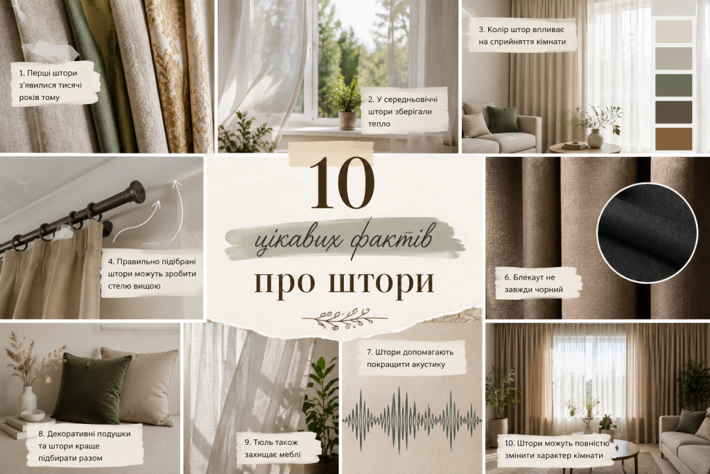 Цікаві факти про штори в сучасному інтер'єрі